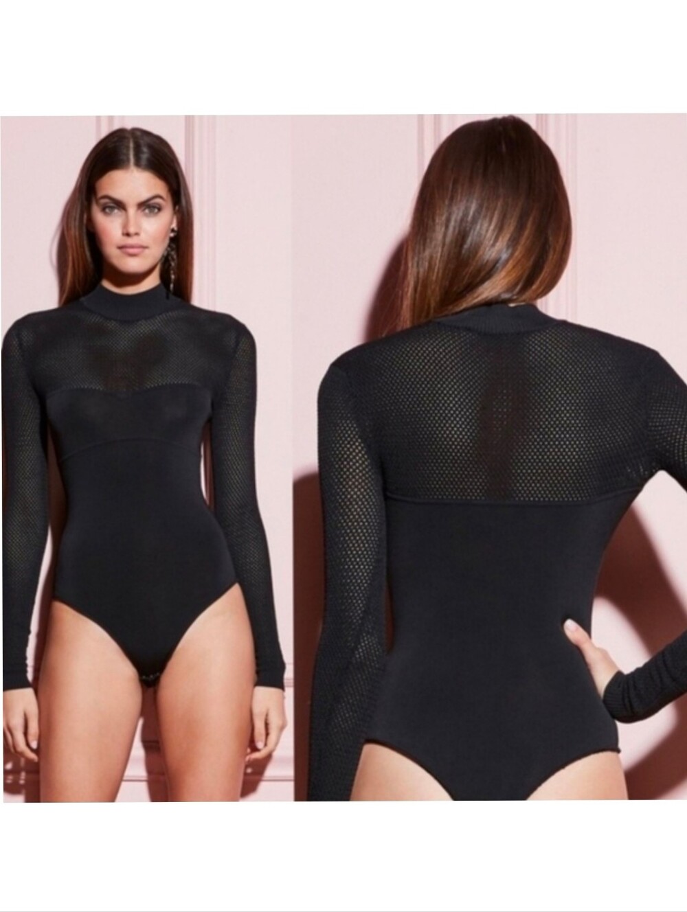 Fleur du Mal Pointelle Knit Bodysuit Black